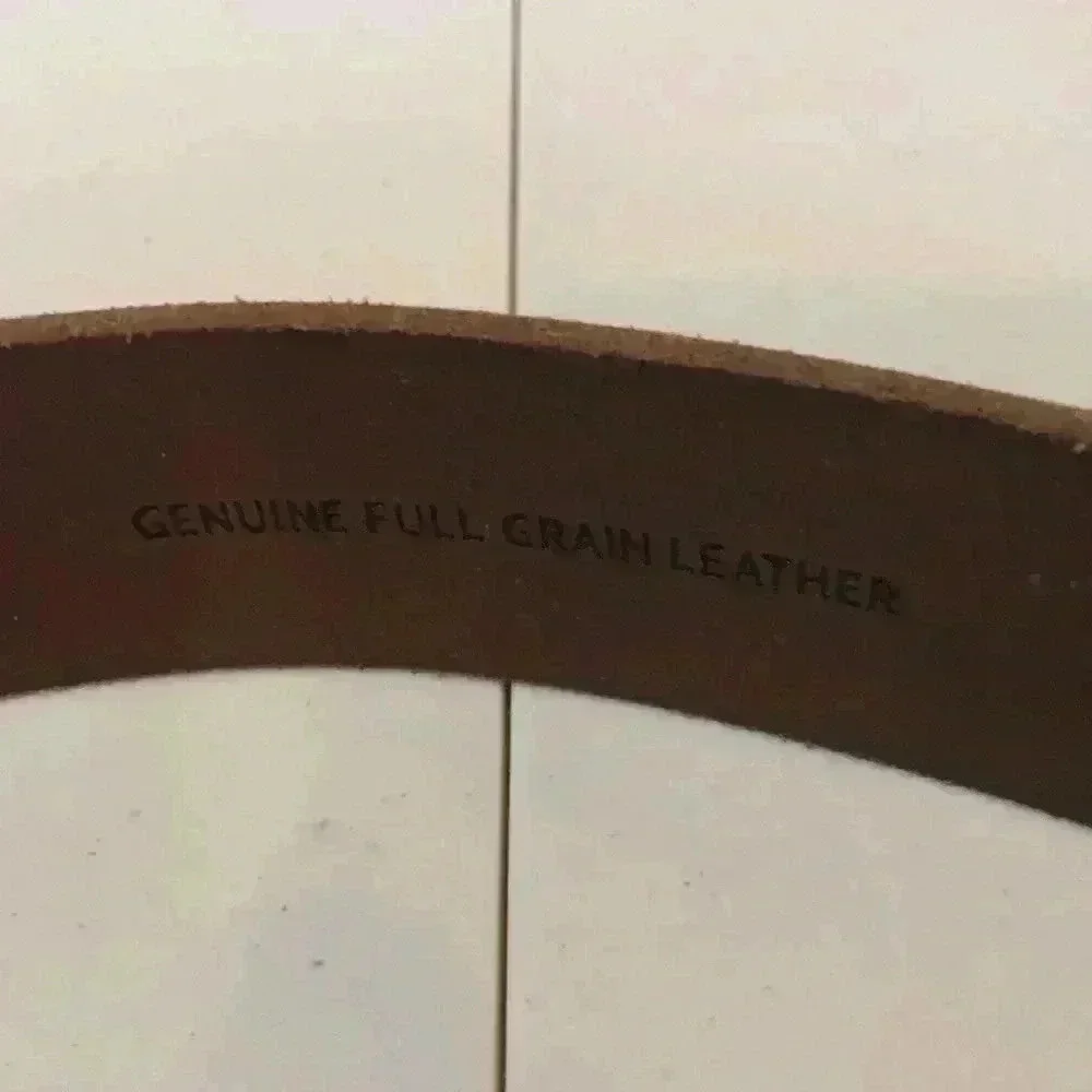 Timberland Pro  Brown Genuine Full Grain Leather Belt with Black Buckle Size 32